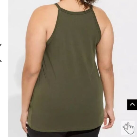 Torrid Heritage Vintage Cotton High Neck Slash Cami Deep‎ Depths Green 4X NWT - Picture 3 of 5